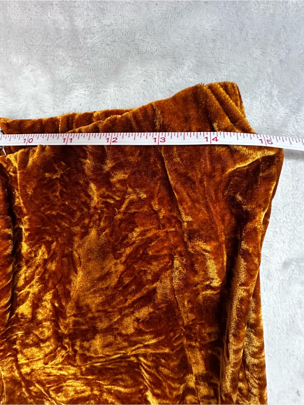 Kimchi Blue Crushed Velvet Flare Pants Gold Mustard Boho Retro Y2K L - Picture 10 of 10